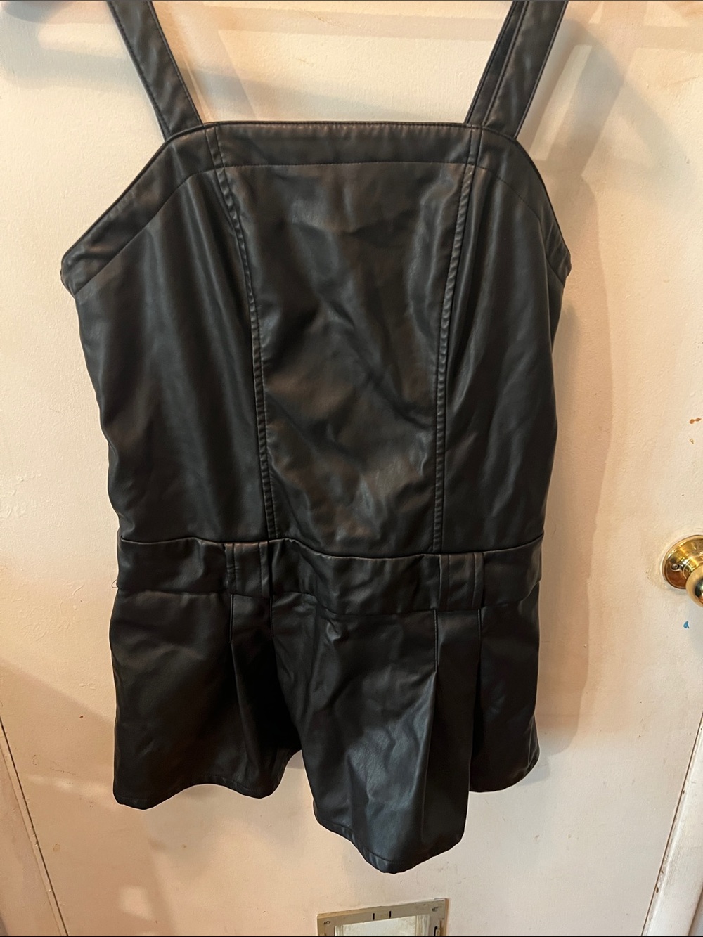 Celebrity Pink Black Faux Leather Mini Dress